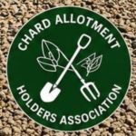 Chard Allotment Logo, garden spade and fork